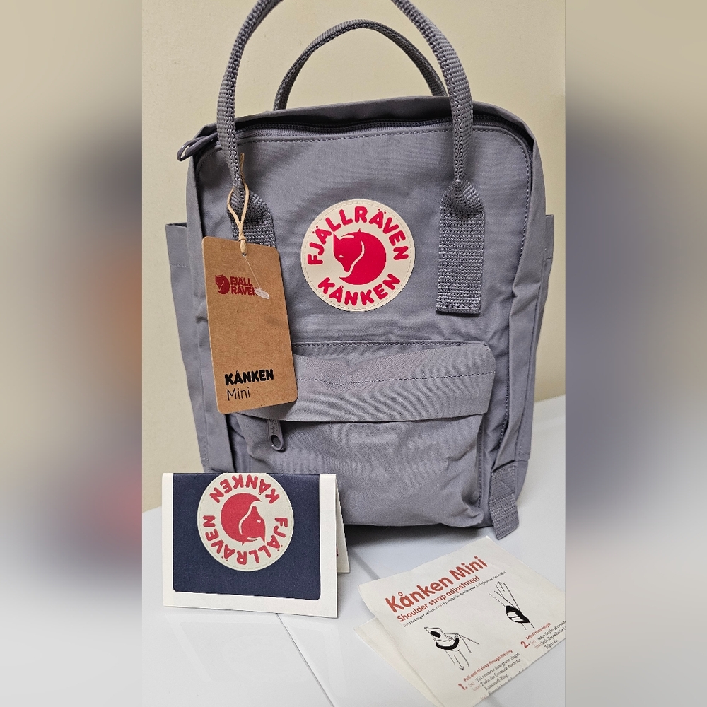 Fjallraven Kanken Mini Backpack In Flit Gray Instructions Inculded NWT$90